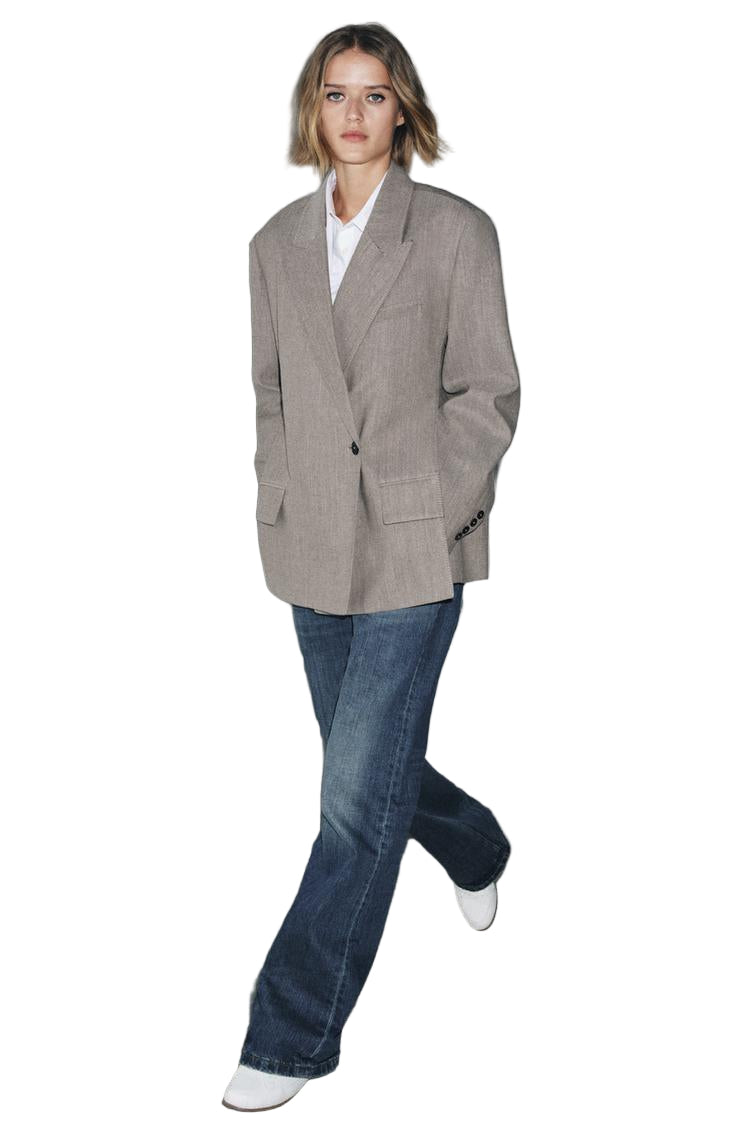 Grå oversize kavaj med framfickor