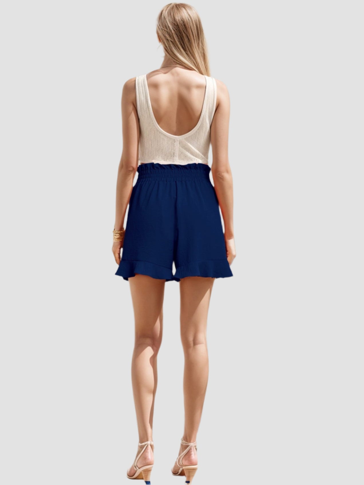 Volangshorts med knytskärp