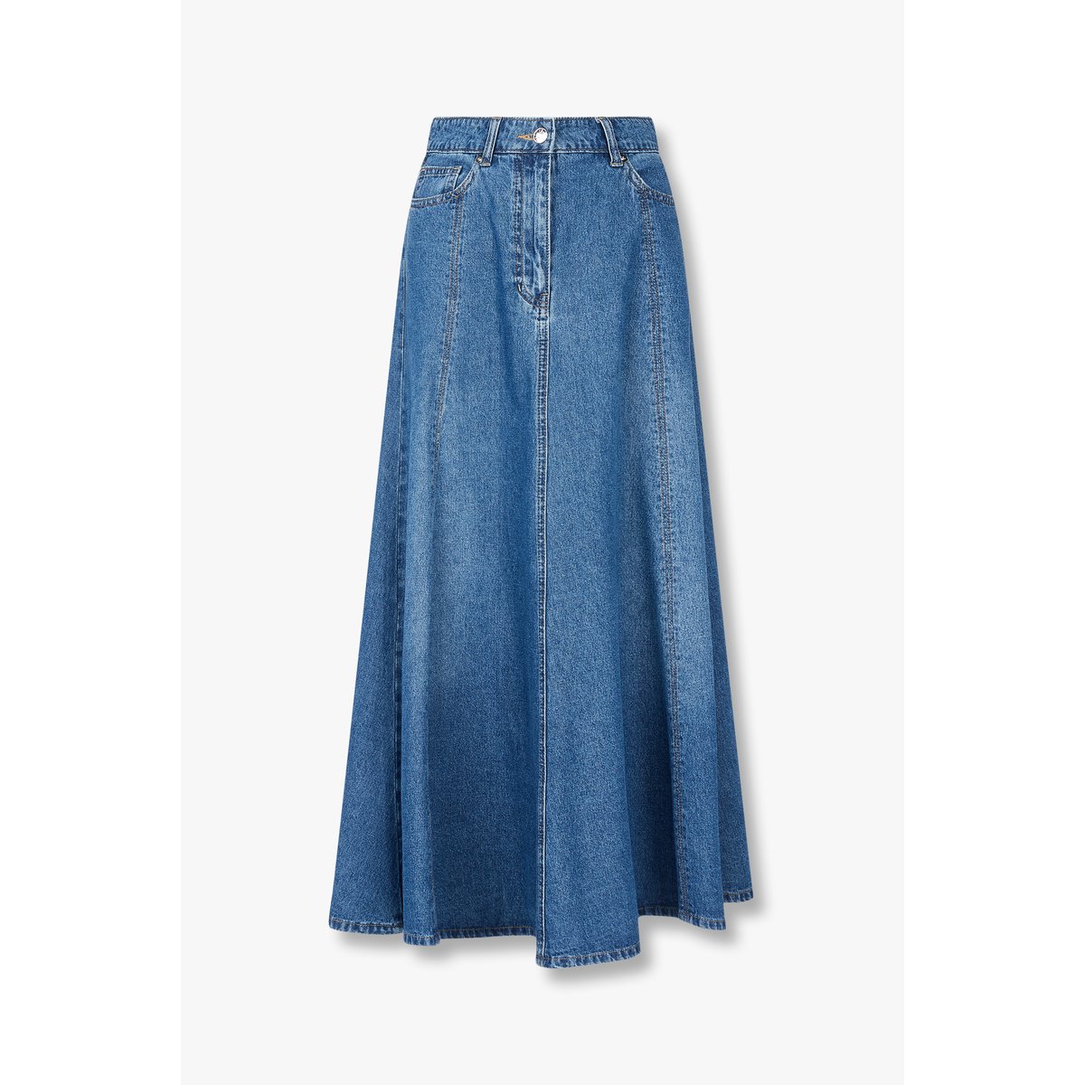A-linjeformad denimkjol i maxilängd