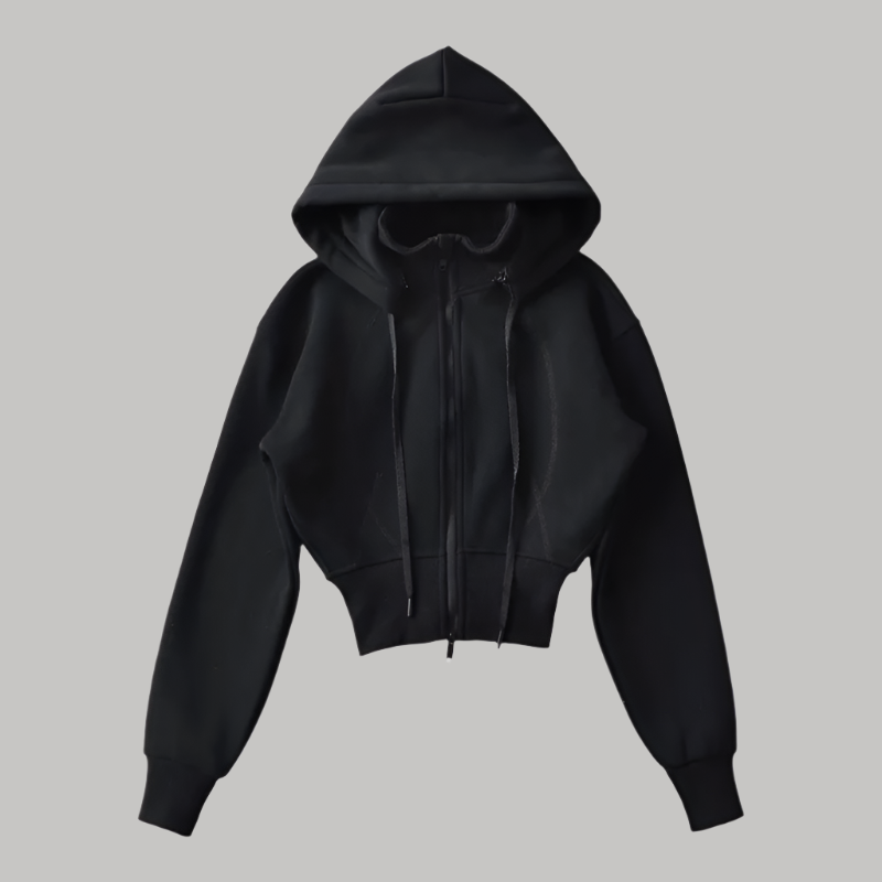 Avtagbar sweatshirt med huva i smal midja