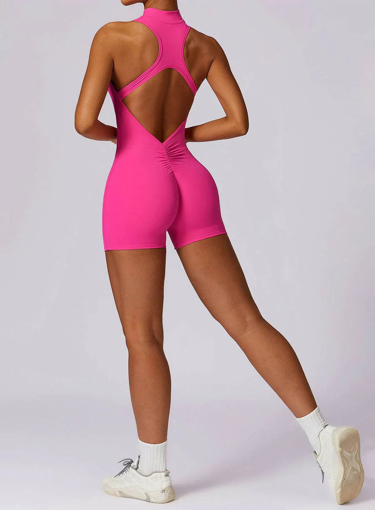 Sportiga jumpshorts med dragkedja
