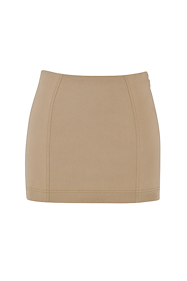 Beige skulpterad korsett med minikjol