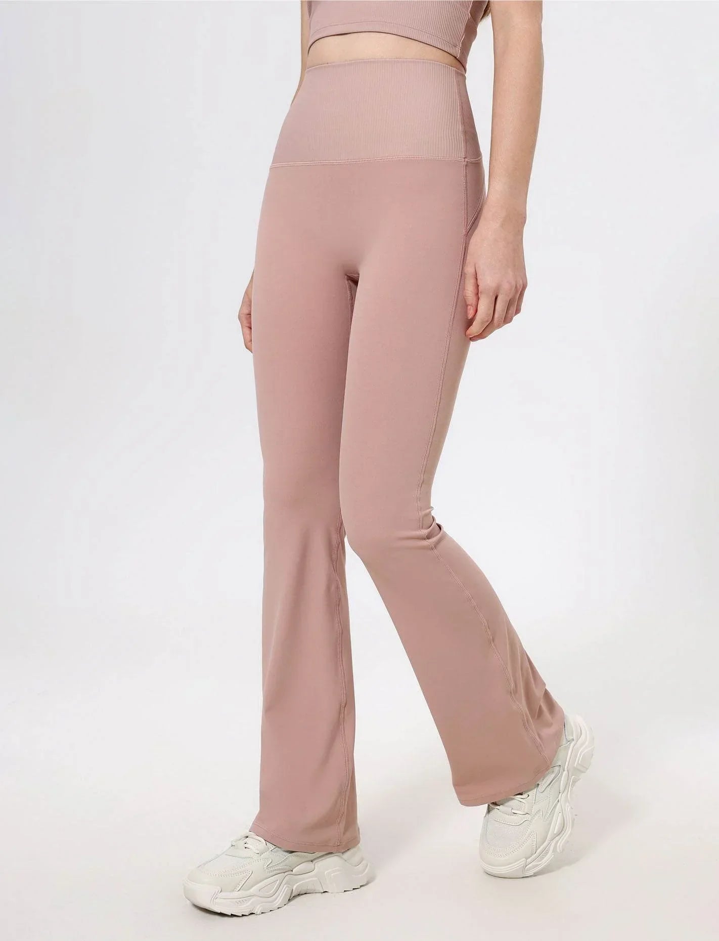 Flared sportleggings med hög midja