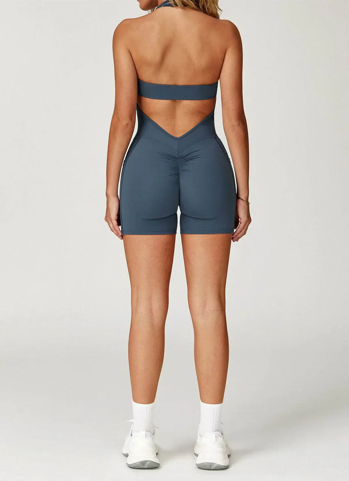 Sportig playsuit med halterneck