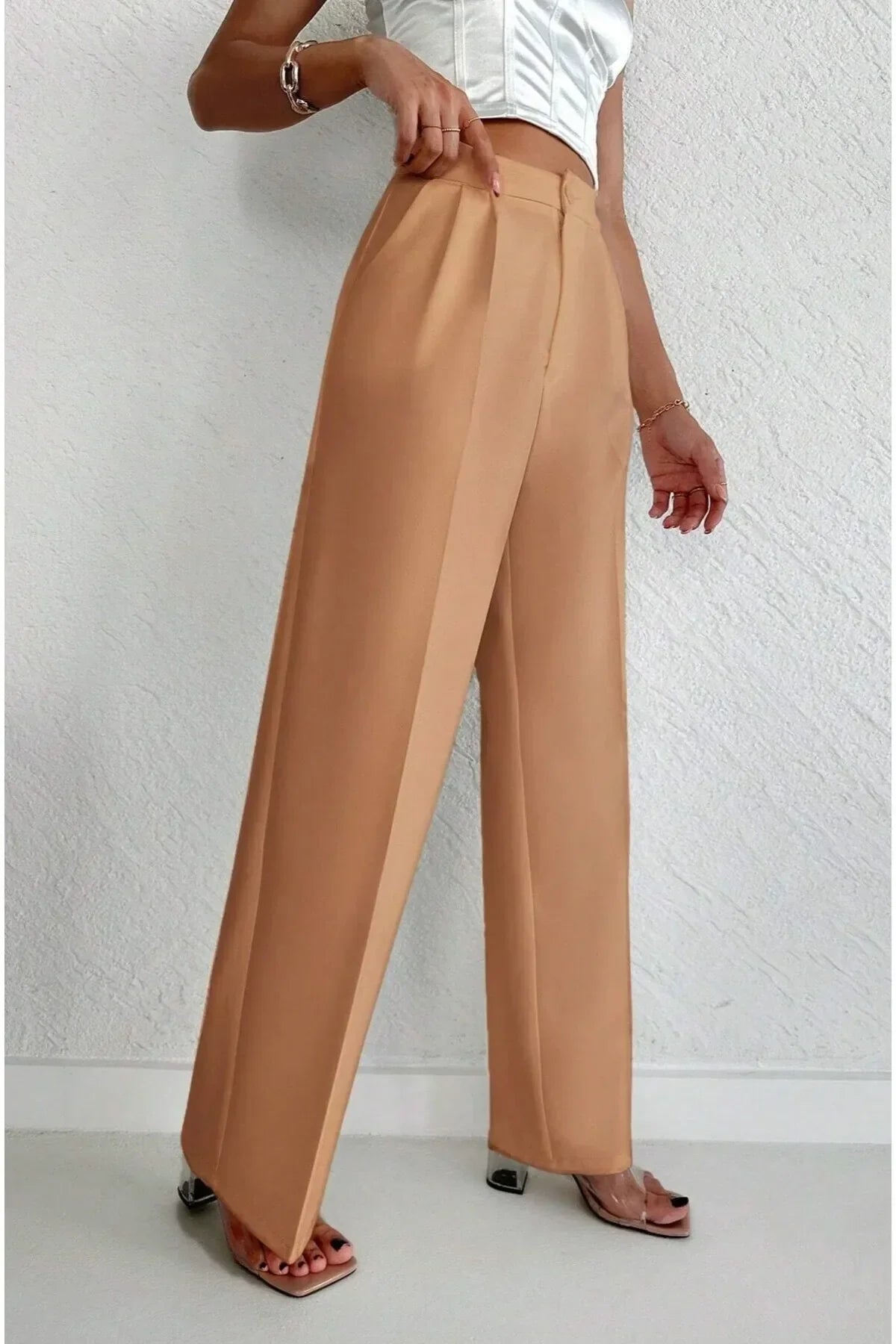 Beige vida byxor