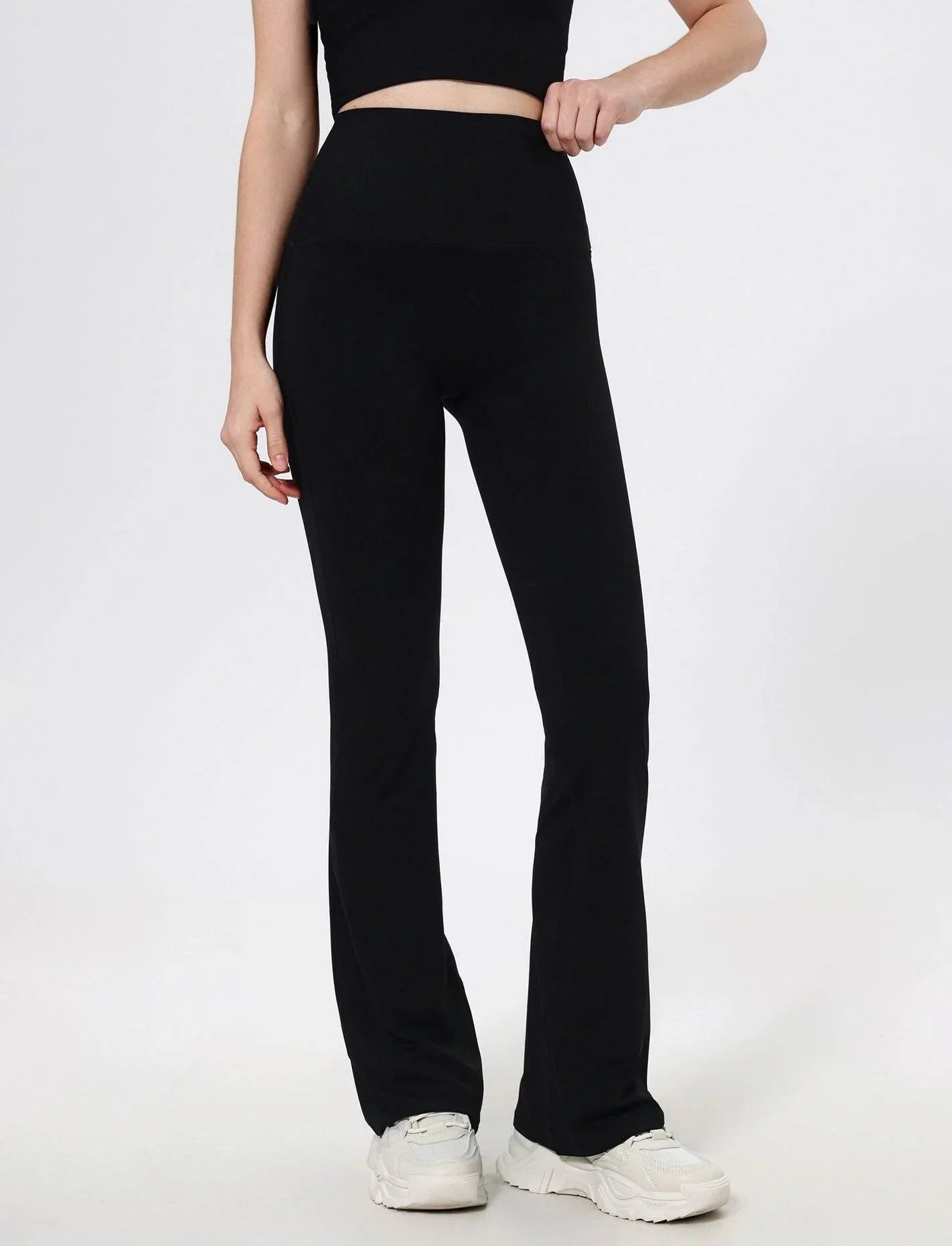 Flared sportleggings med hög midja