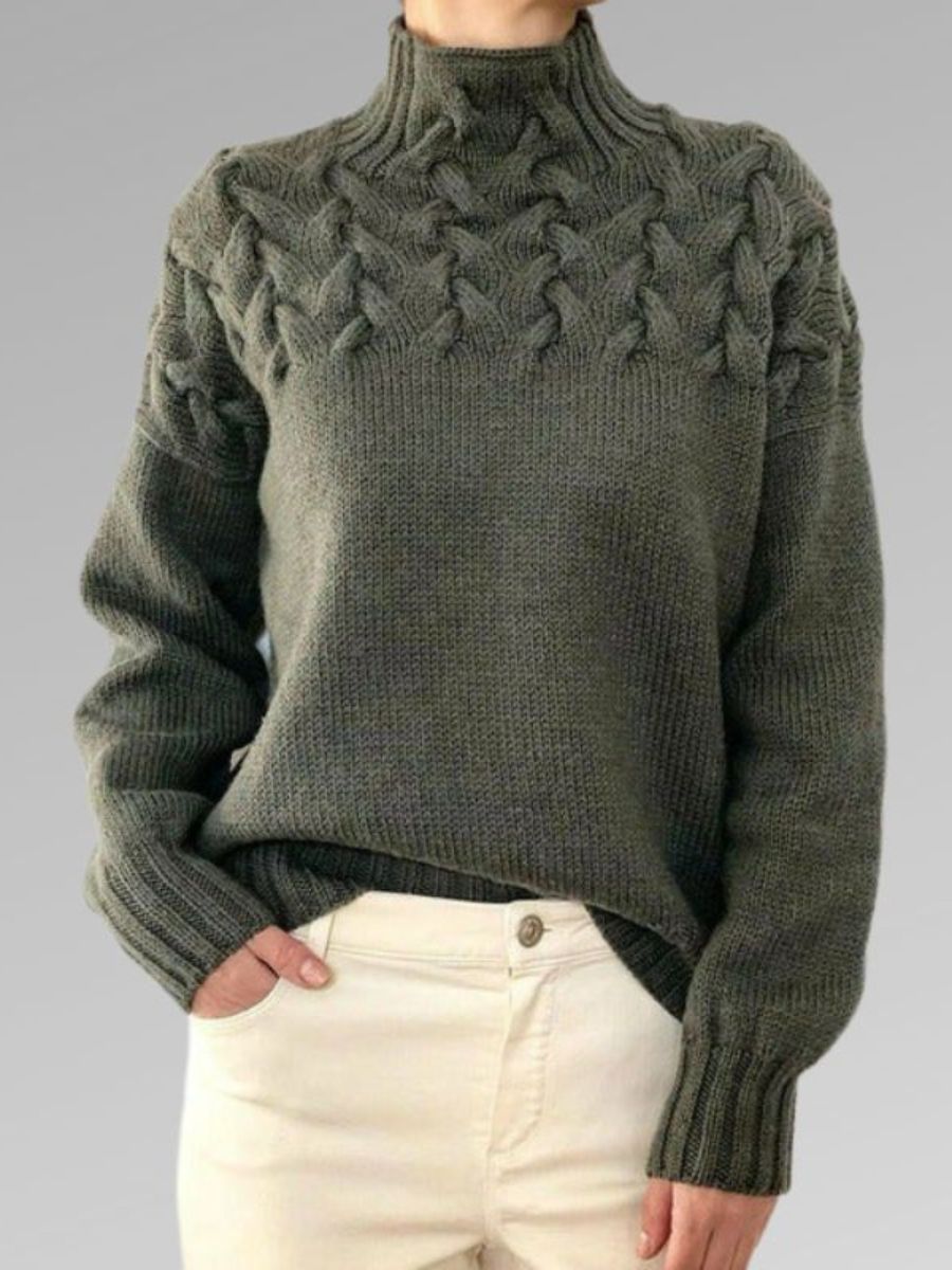 Elegant sicksackstickad tröja