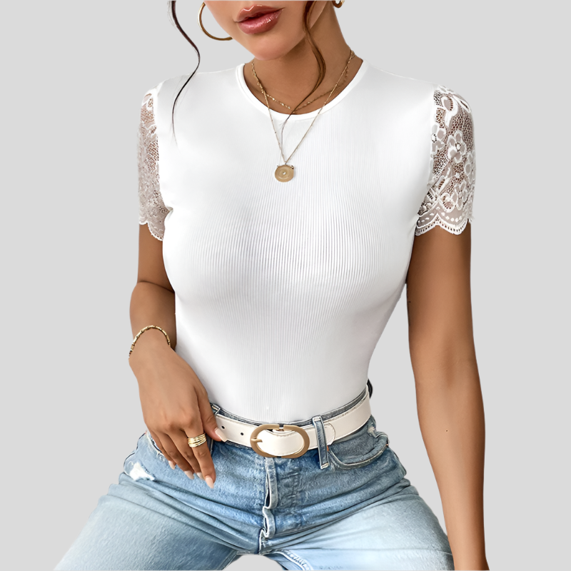 Randig jumpsuit med stickad bar rygg