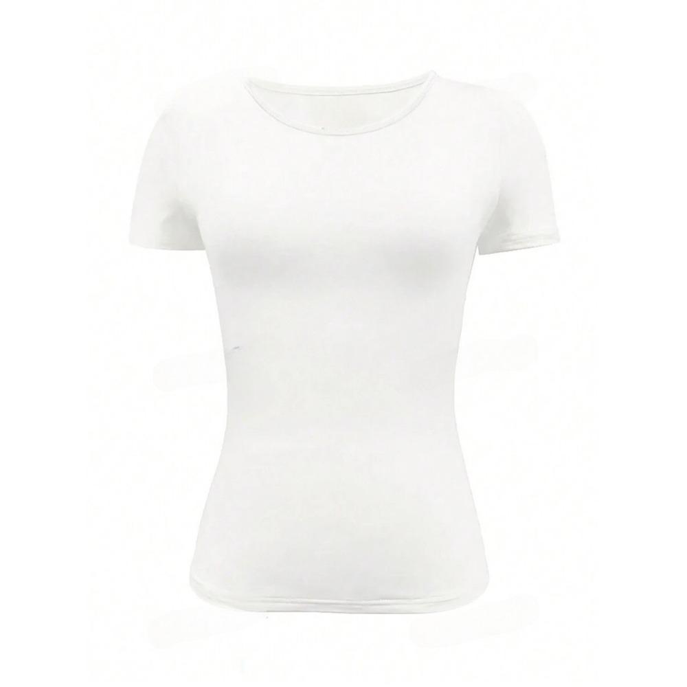 Kort smal t-shirt med rund hals