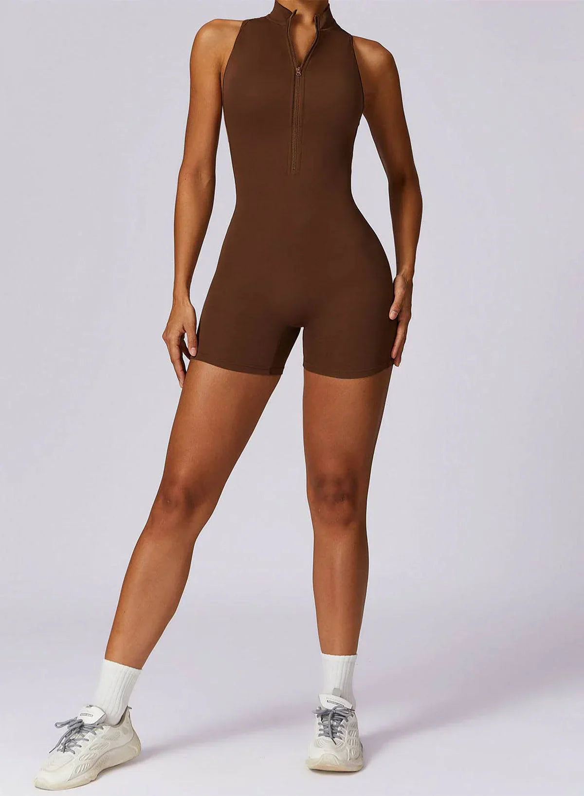 Sportiga jumpshorts med dragkedja