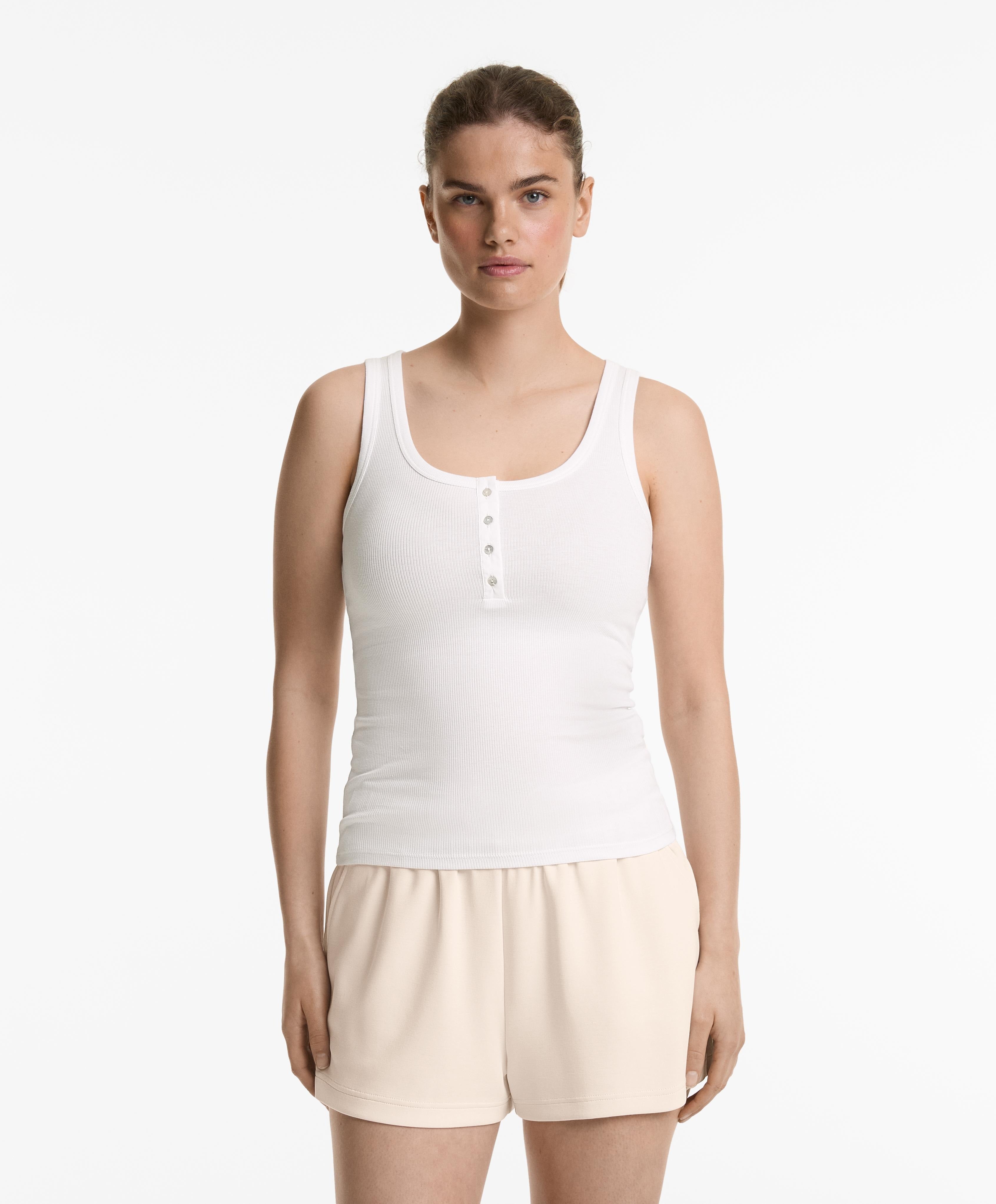 Ribbad Henley tanktopp