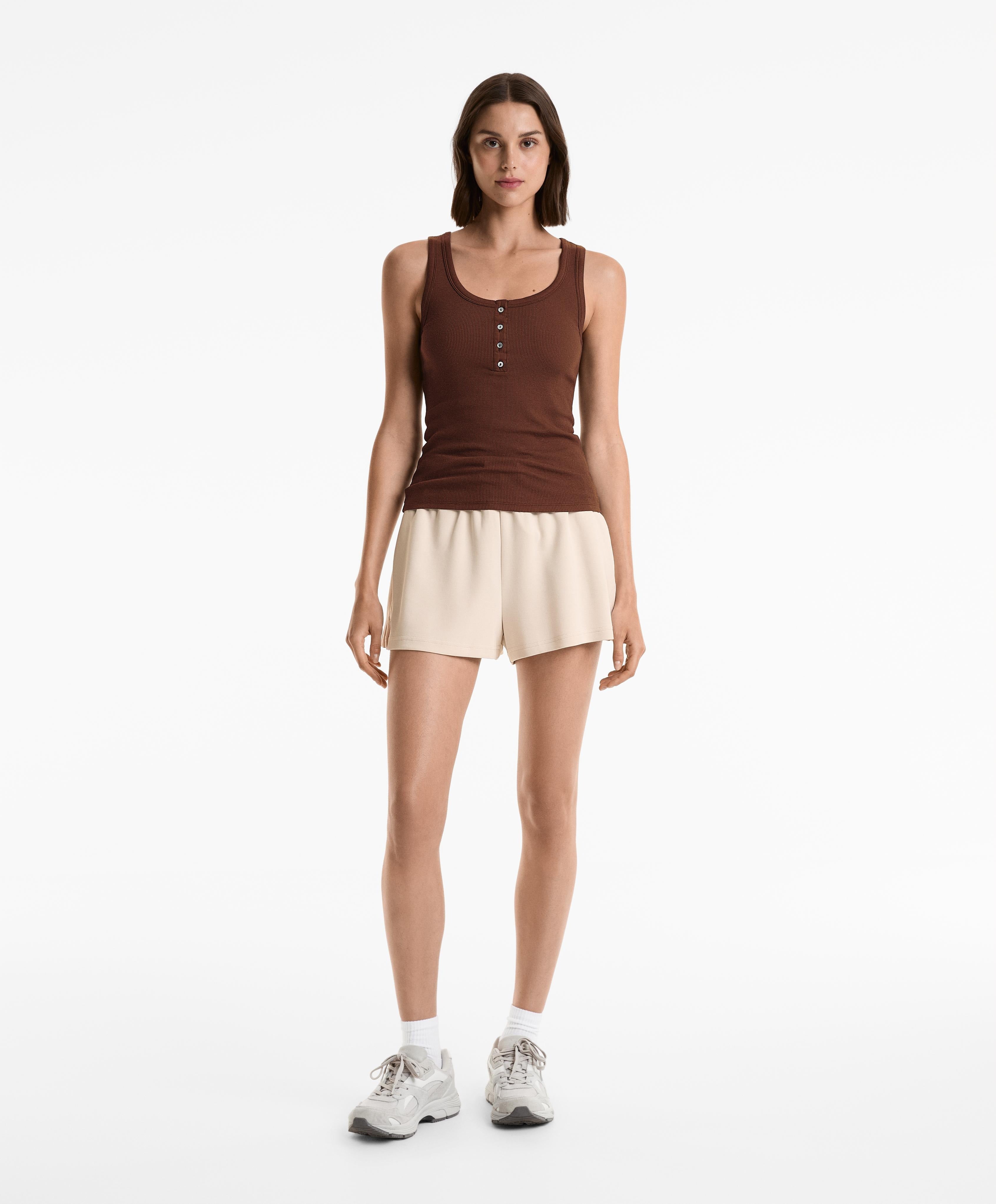Ribbad Henley tanktopp