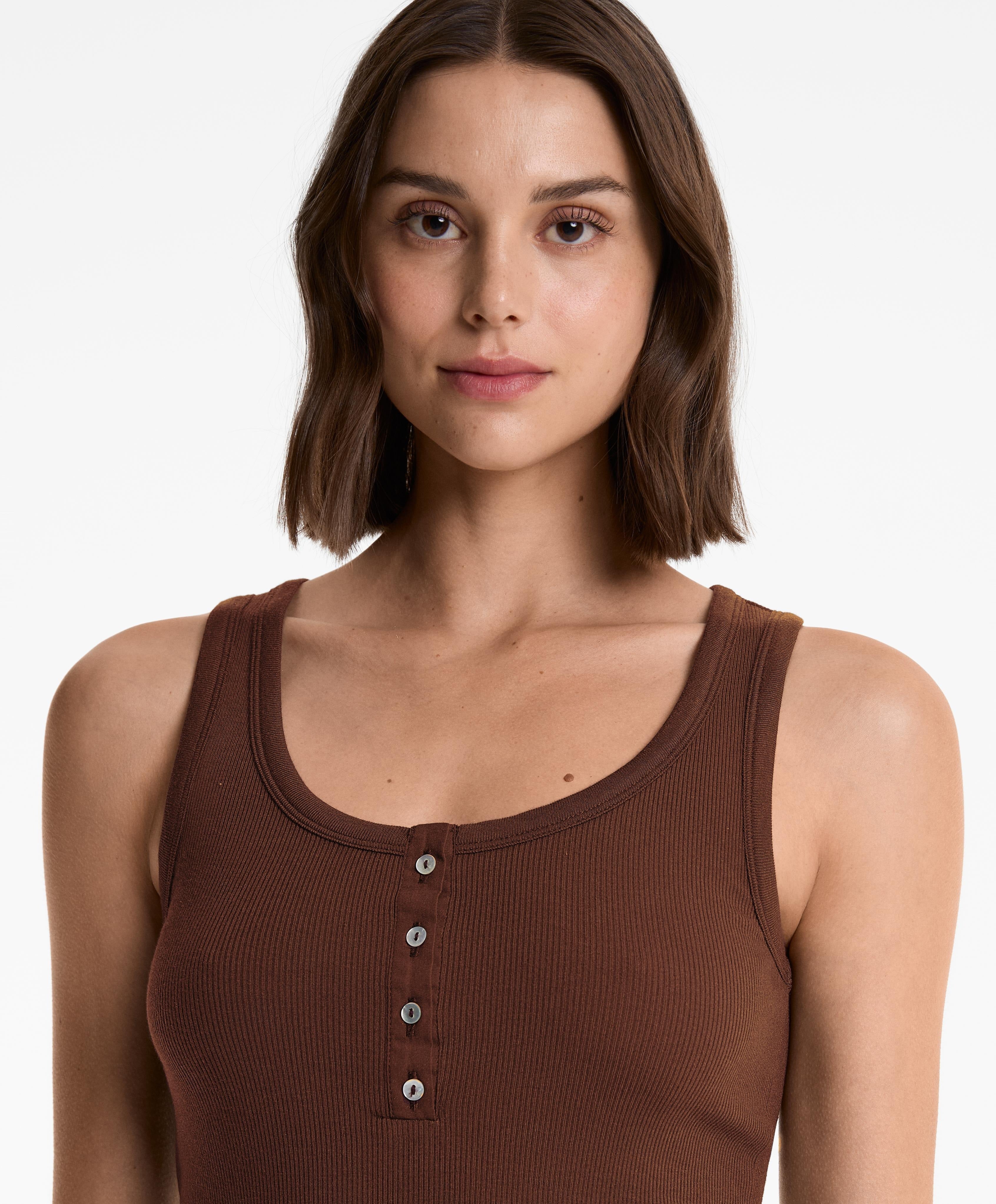 Ribbad Henley tanktopp