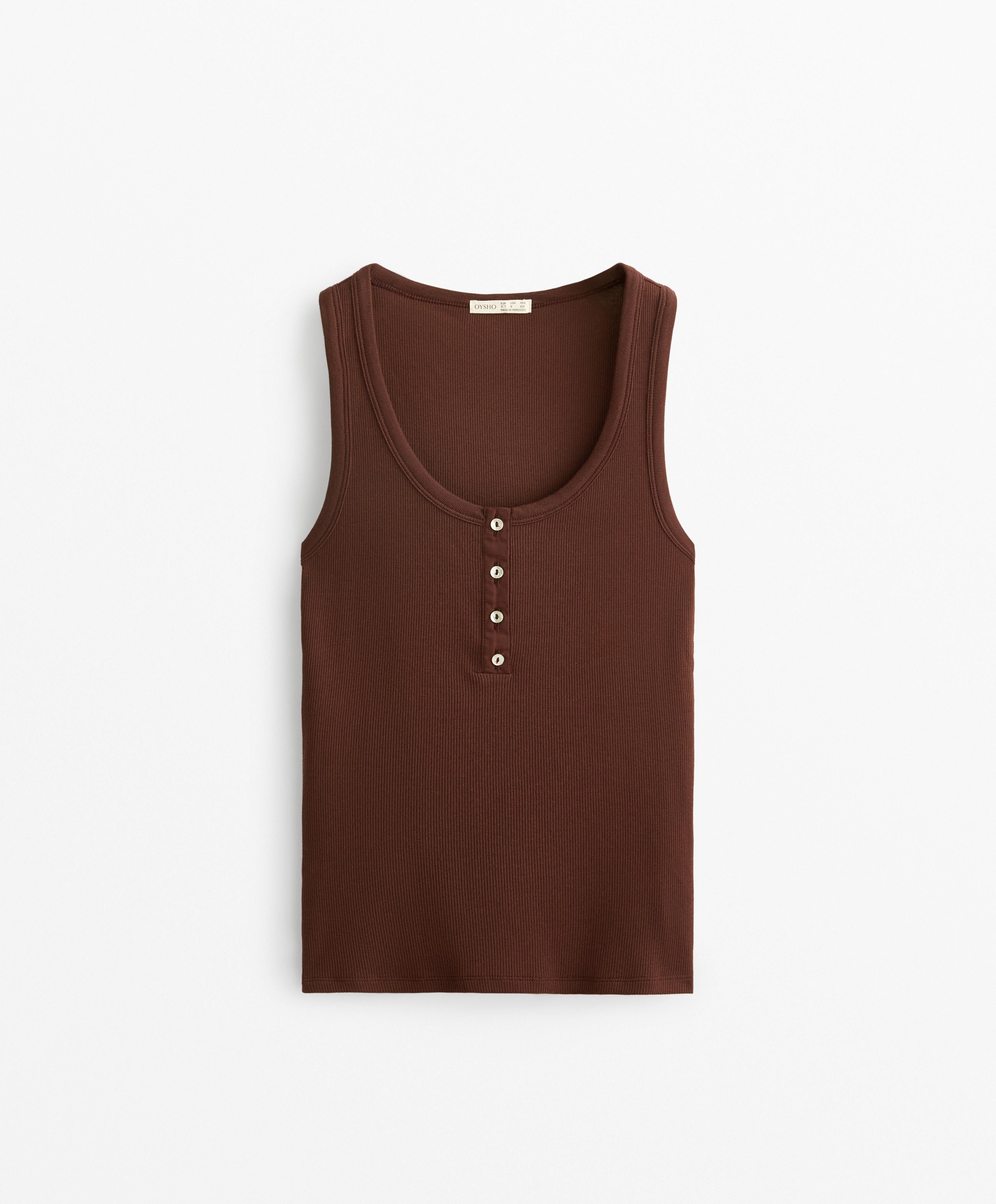 Ribbad Henley tanktopp