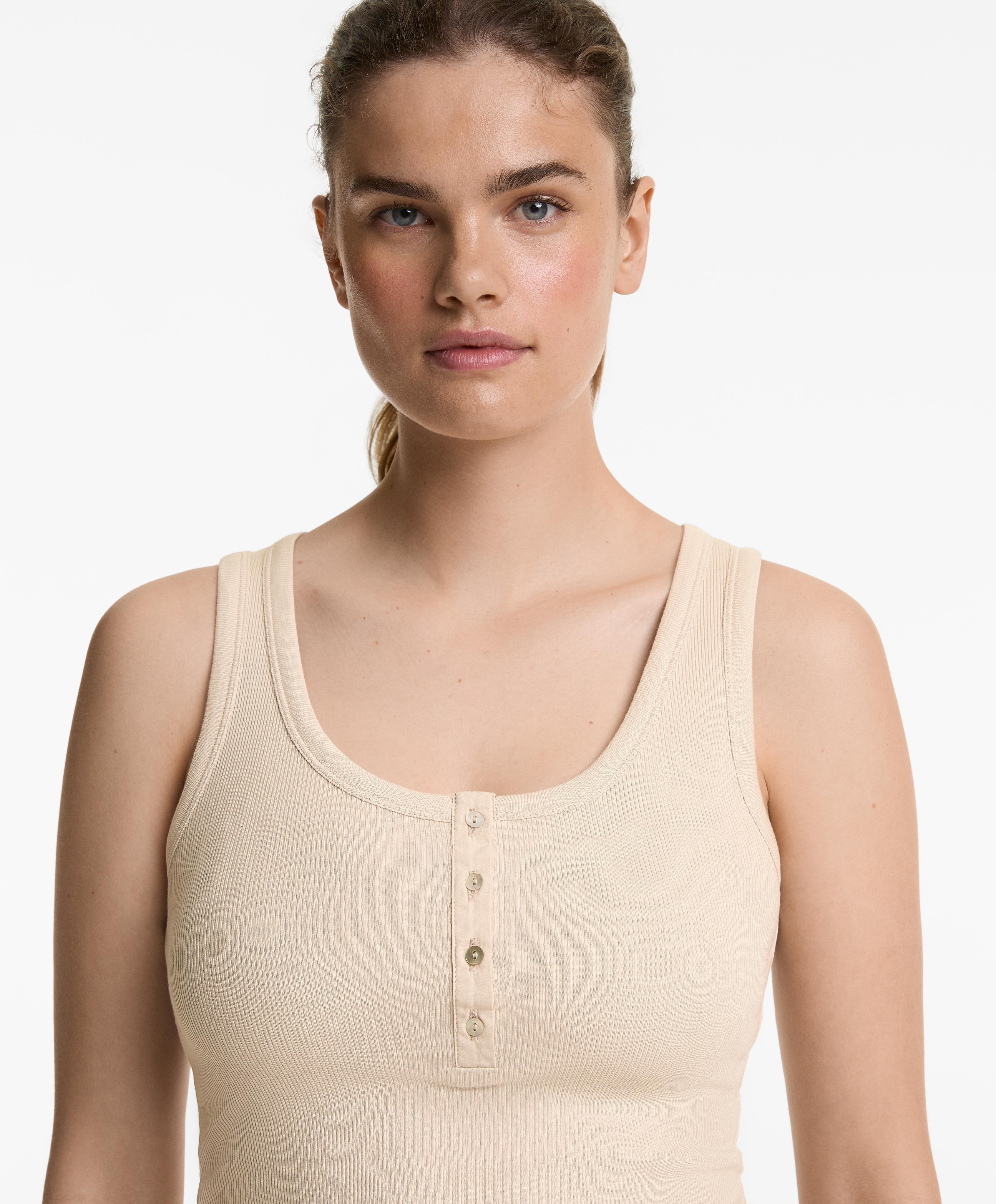 Ribbad Henley tanktopp