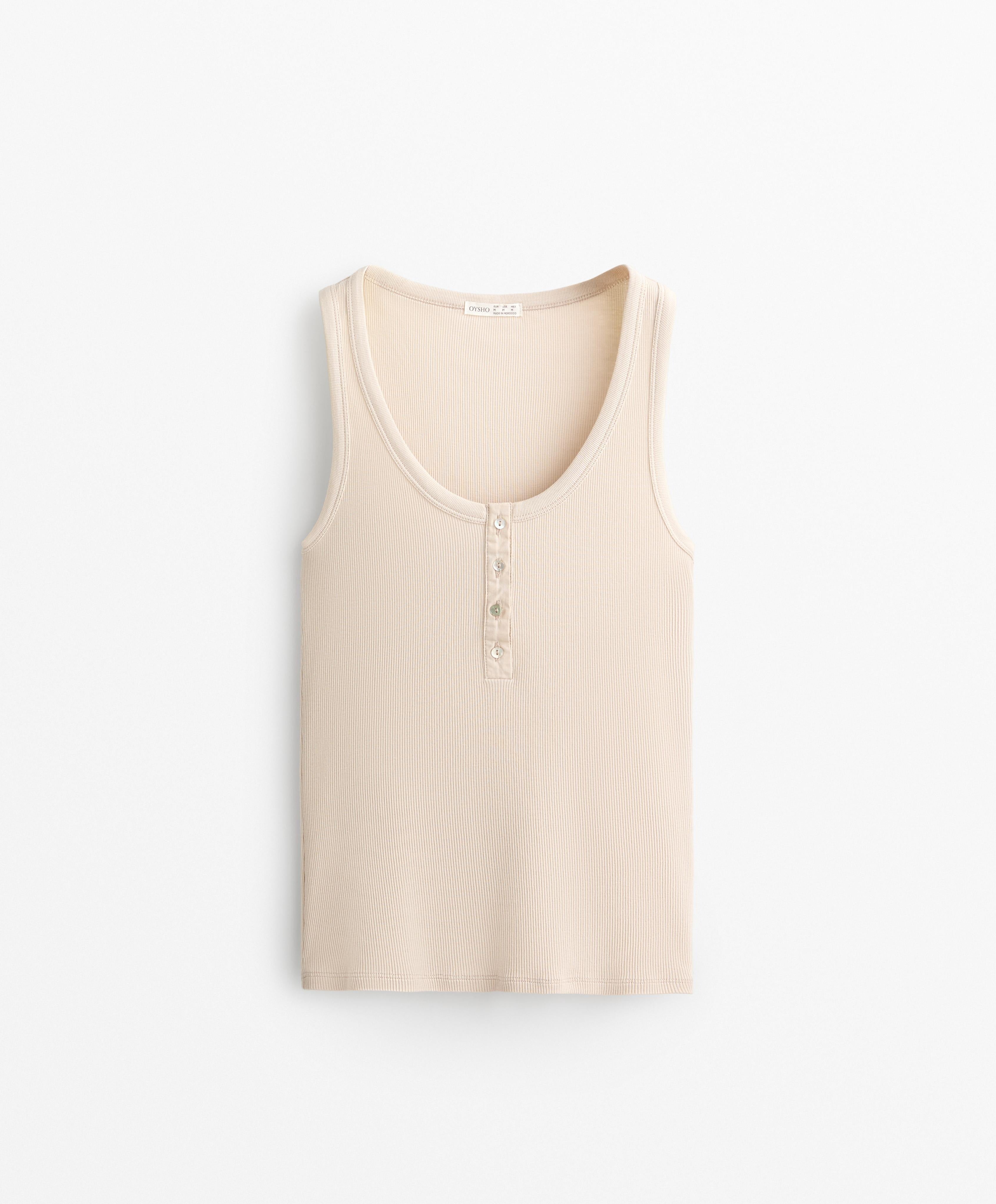 Ribbad Henley tanktopp