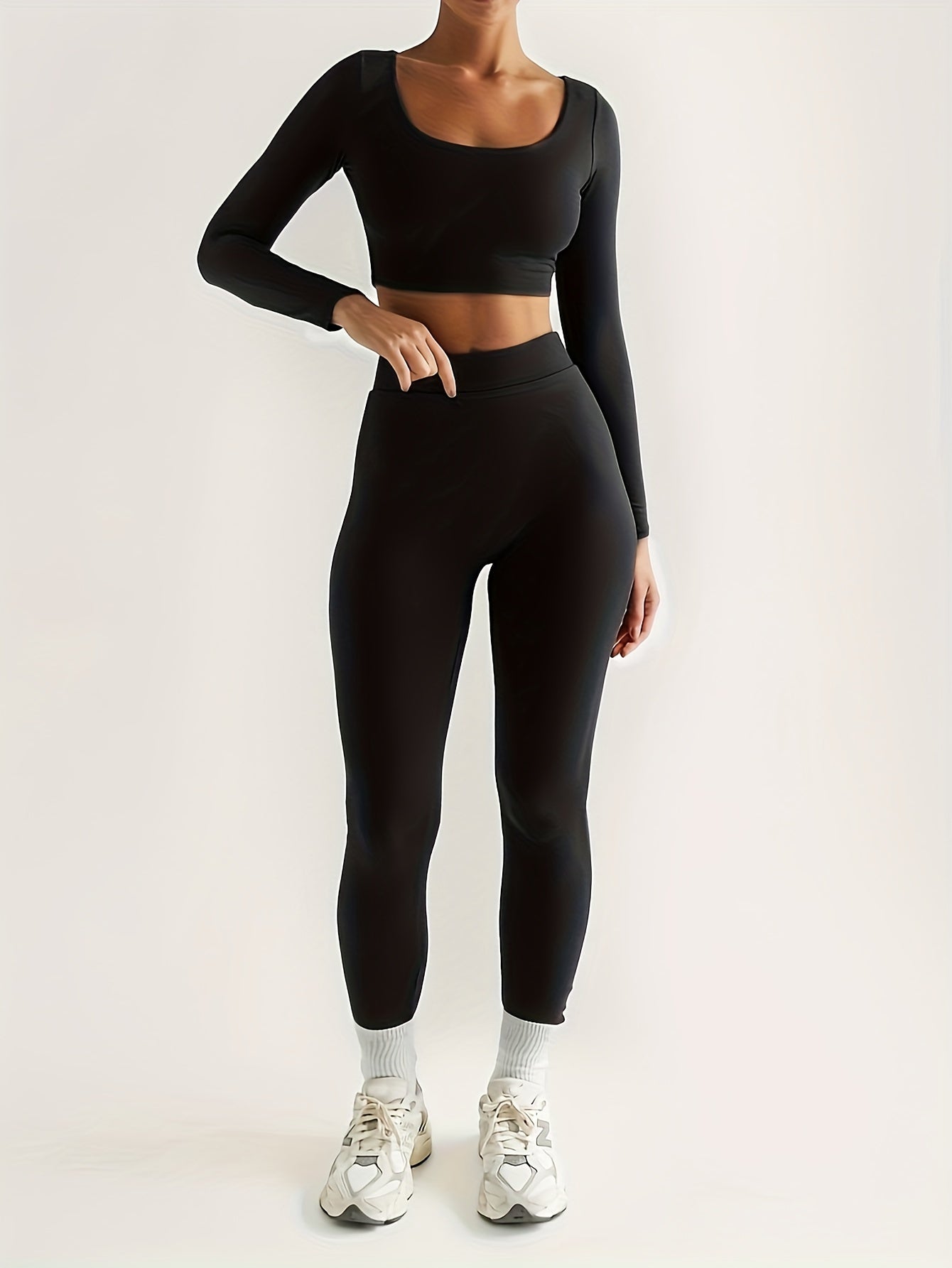Träningsset med långärmad topp och leggings