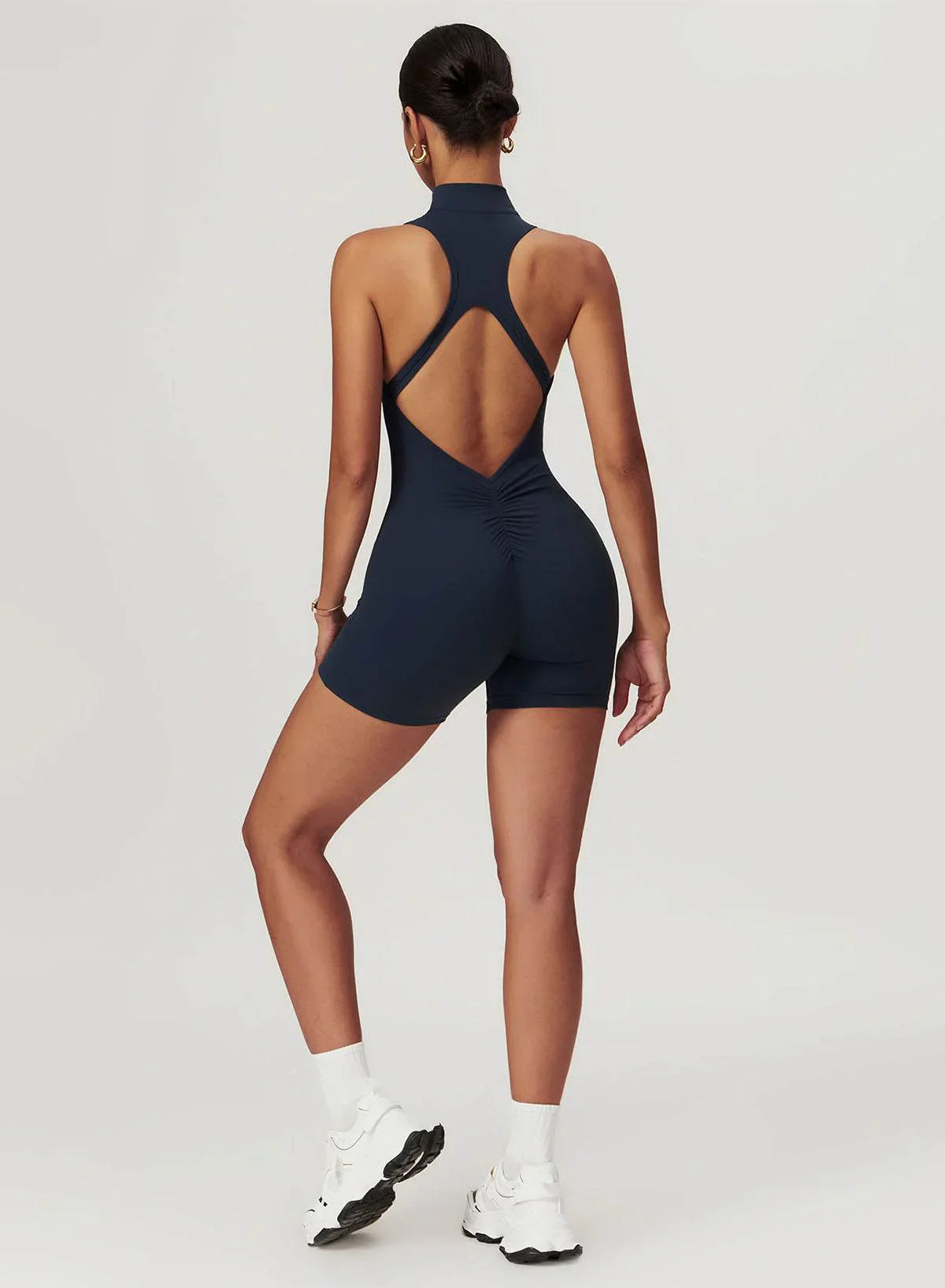 Sportiga jumpshorts med dragkedja