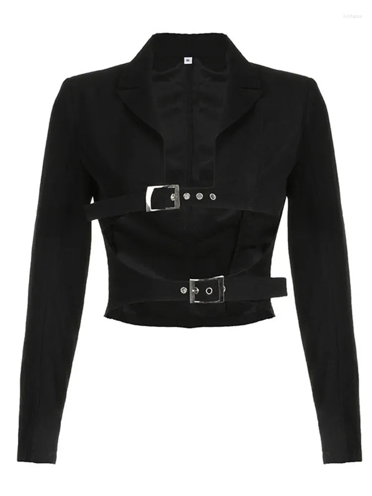 Långärmad topp med dubbla band framtill