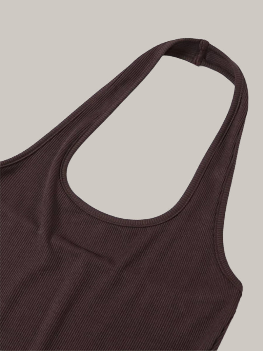 Bakluckelösa rompers med halterneck