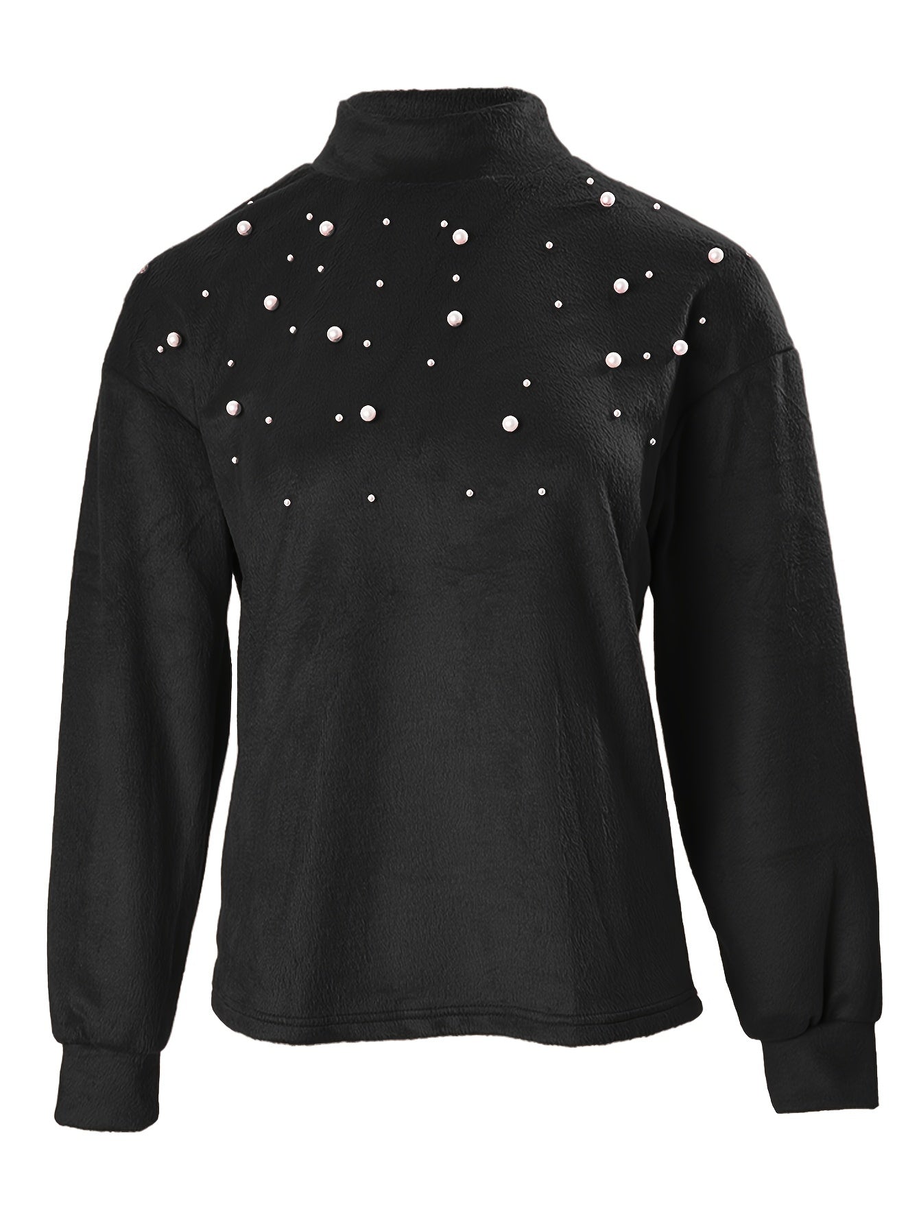 Turtleneck-tröja med pärlor