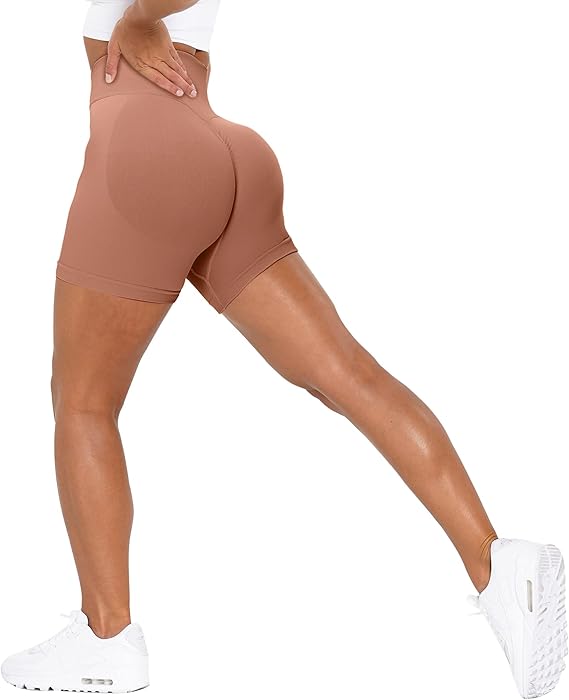 Sömlösa sportshorts med hög midja