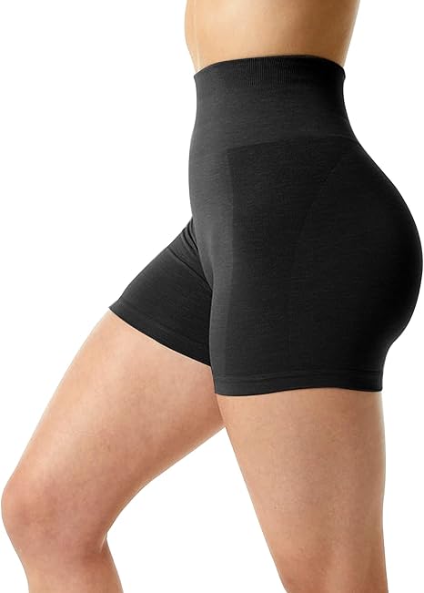 Sömlösa sportshorts med hög midja