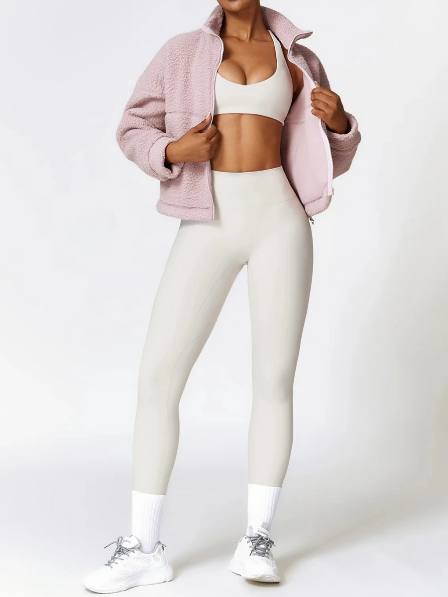 Fitness mjuk fleecejacka