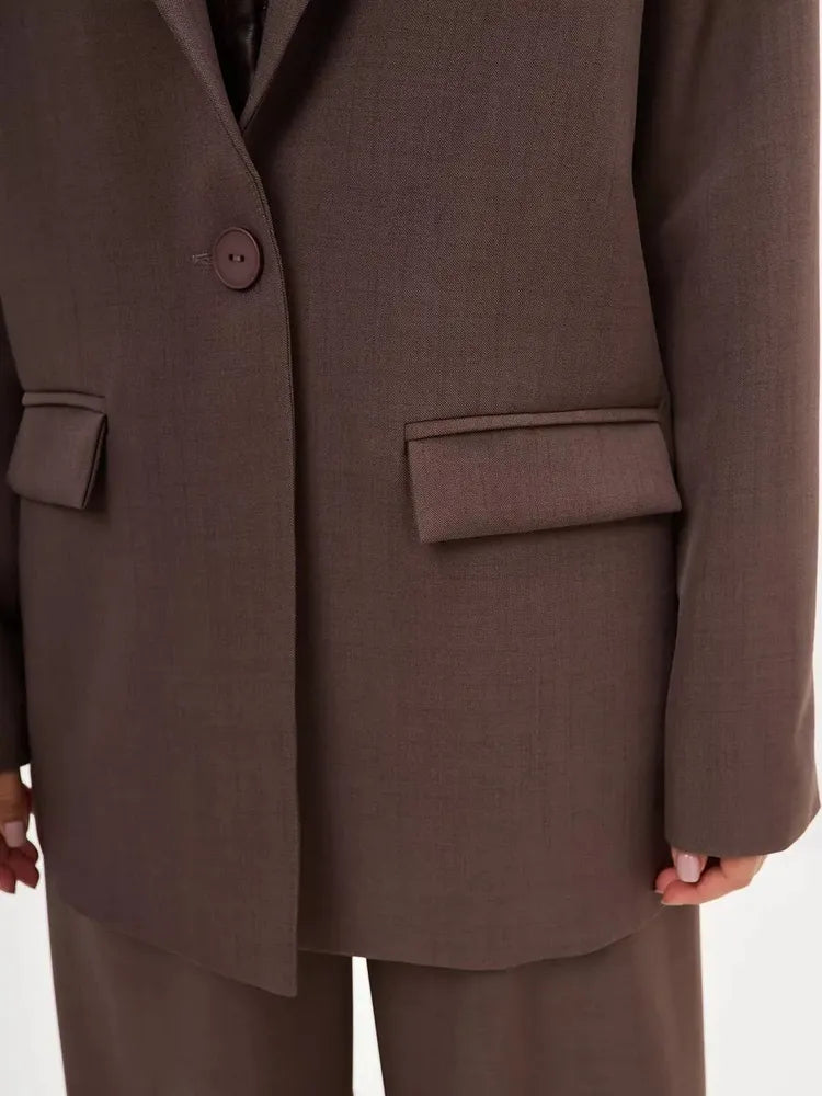 Oversize enkelknäppt kavaj