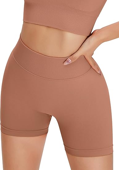Sömlösa sportshorts med hög midja