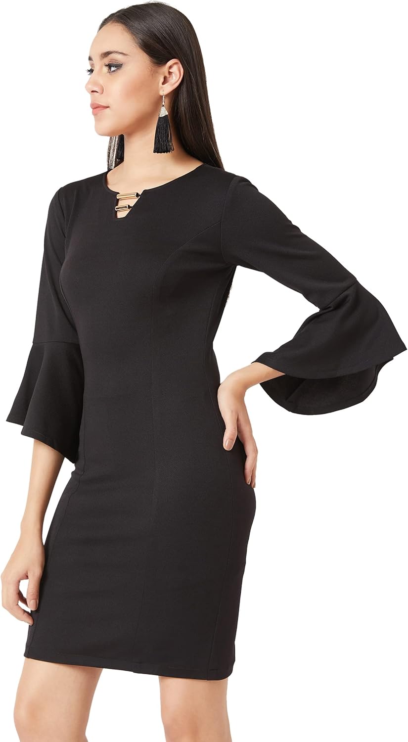 Elegant miniklänning med volangärmar