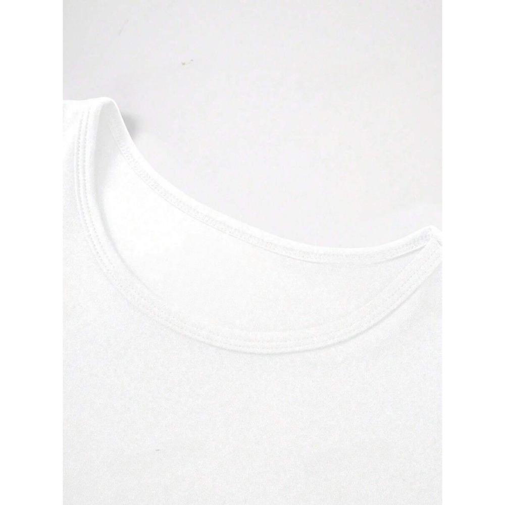 Kort smal t-shirt med rund hals