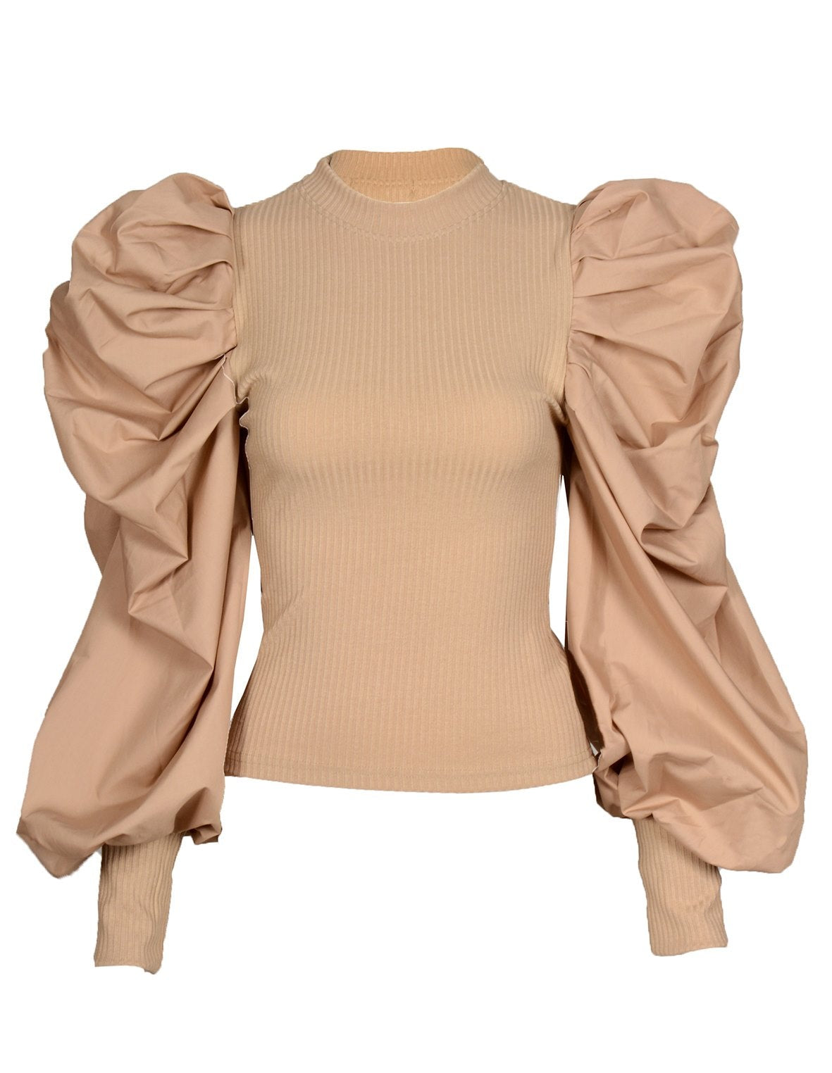 Fodrad bomullstopp med puffärm