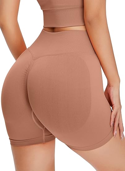 Sömlösa sportshorts med hög midja