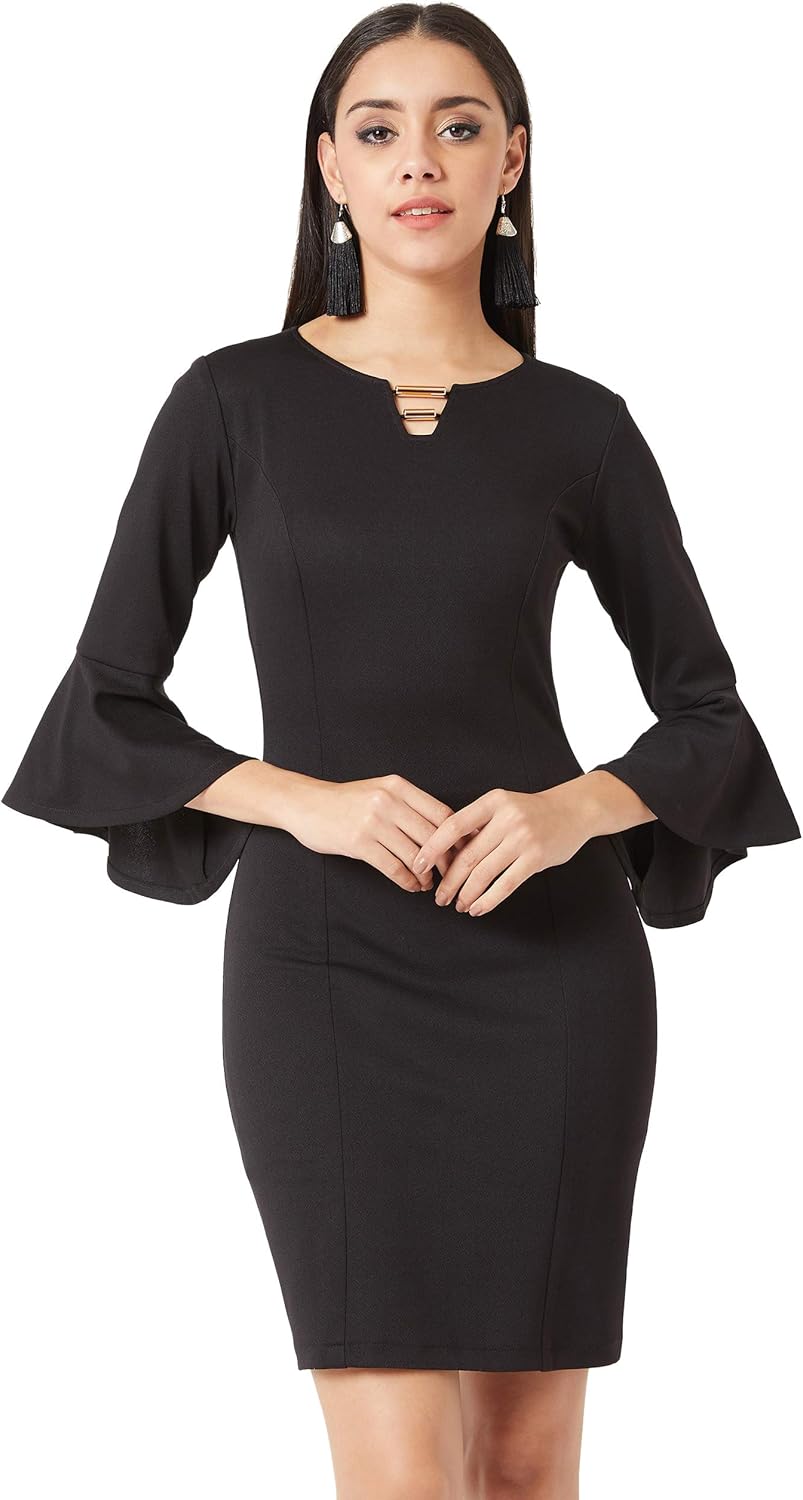 Elegant miniklänning med volangärmar