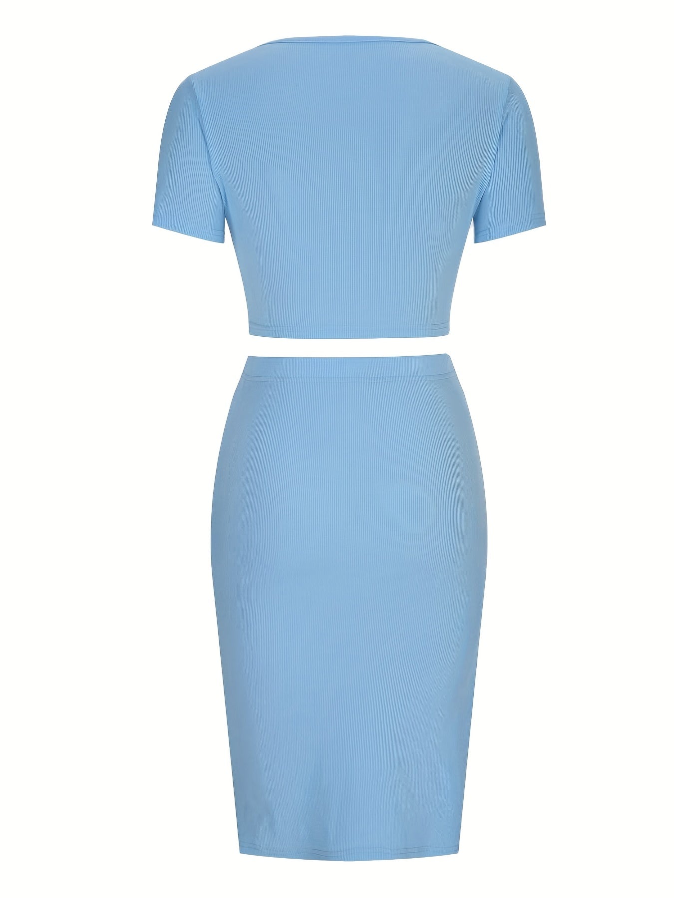 Crop top med utskärning och kjol med slits