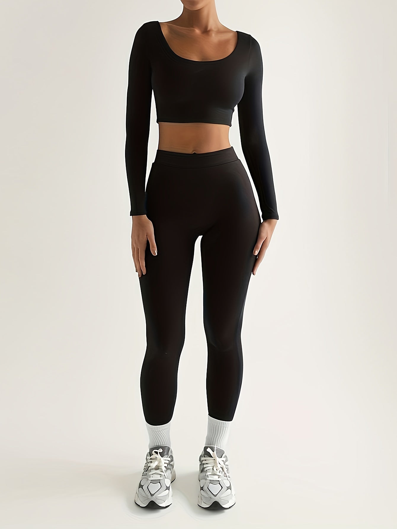 Träningsset med långärmad topp och leggings