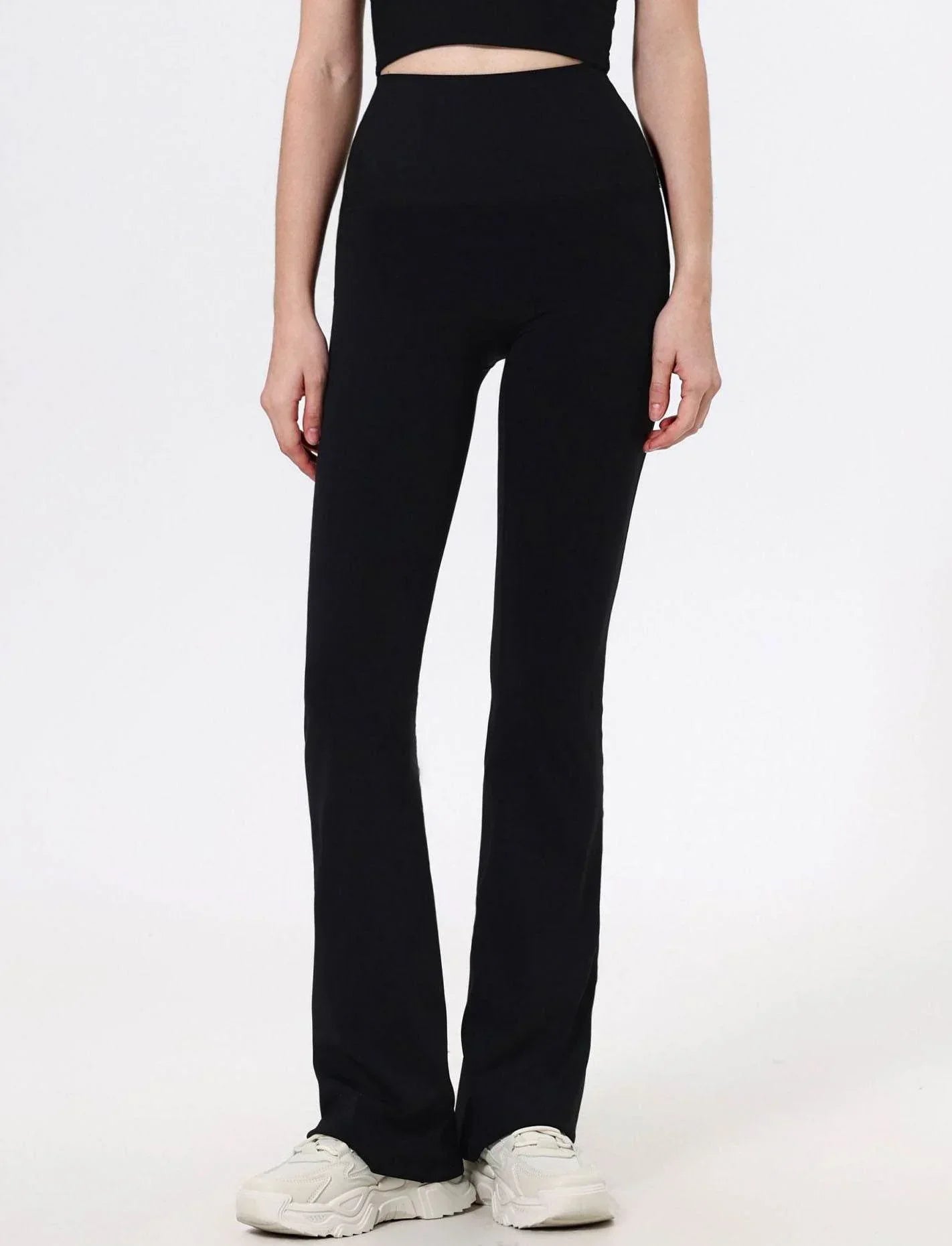 Flared sportleggings med hög midja
