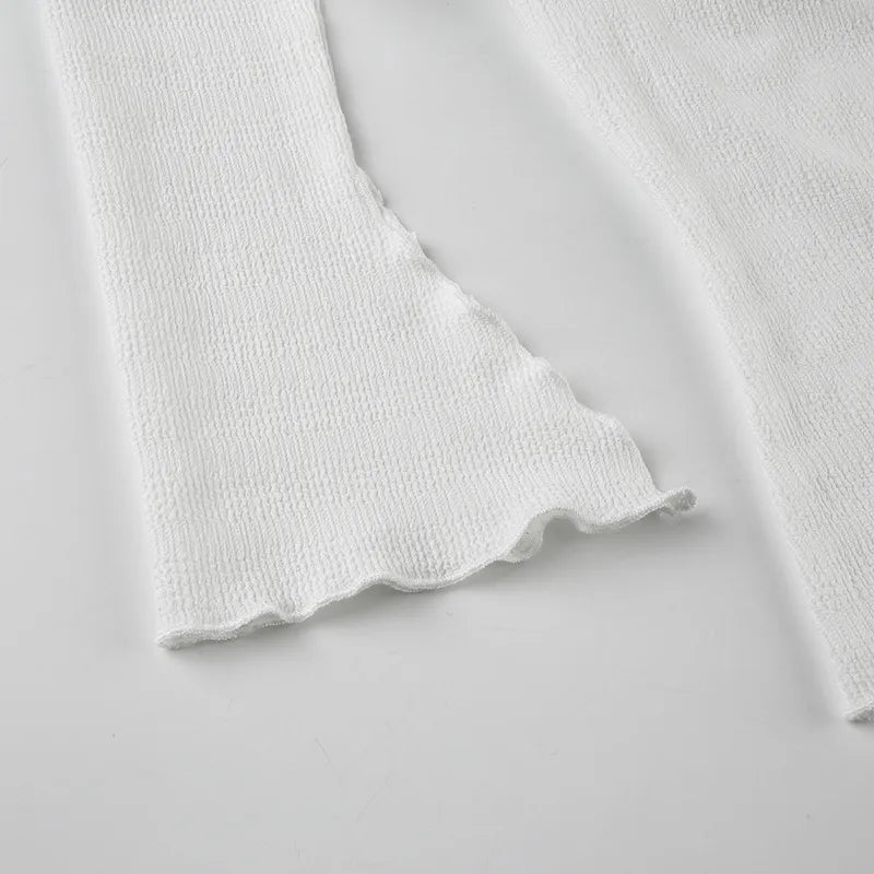 Vit baraxlad topp med knytdetalj