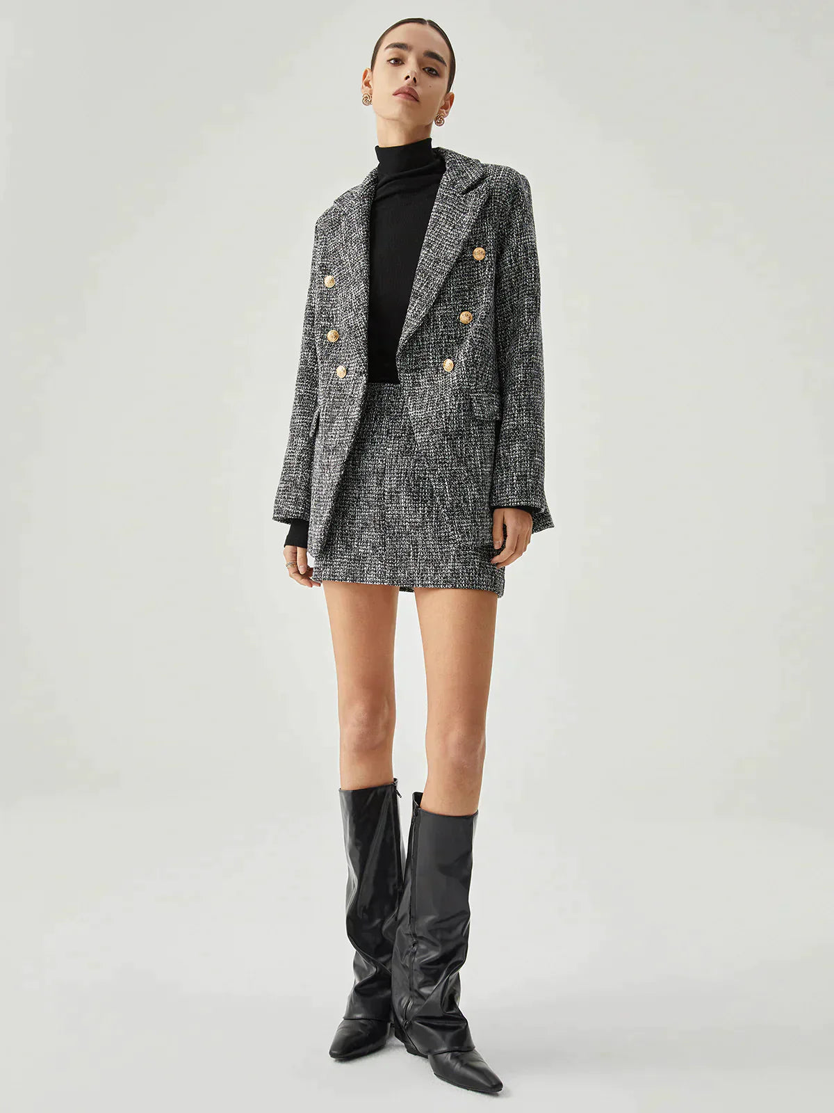 Grå kavaj och kjol set