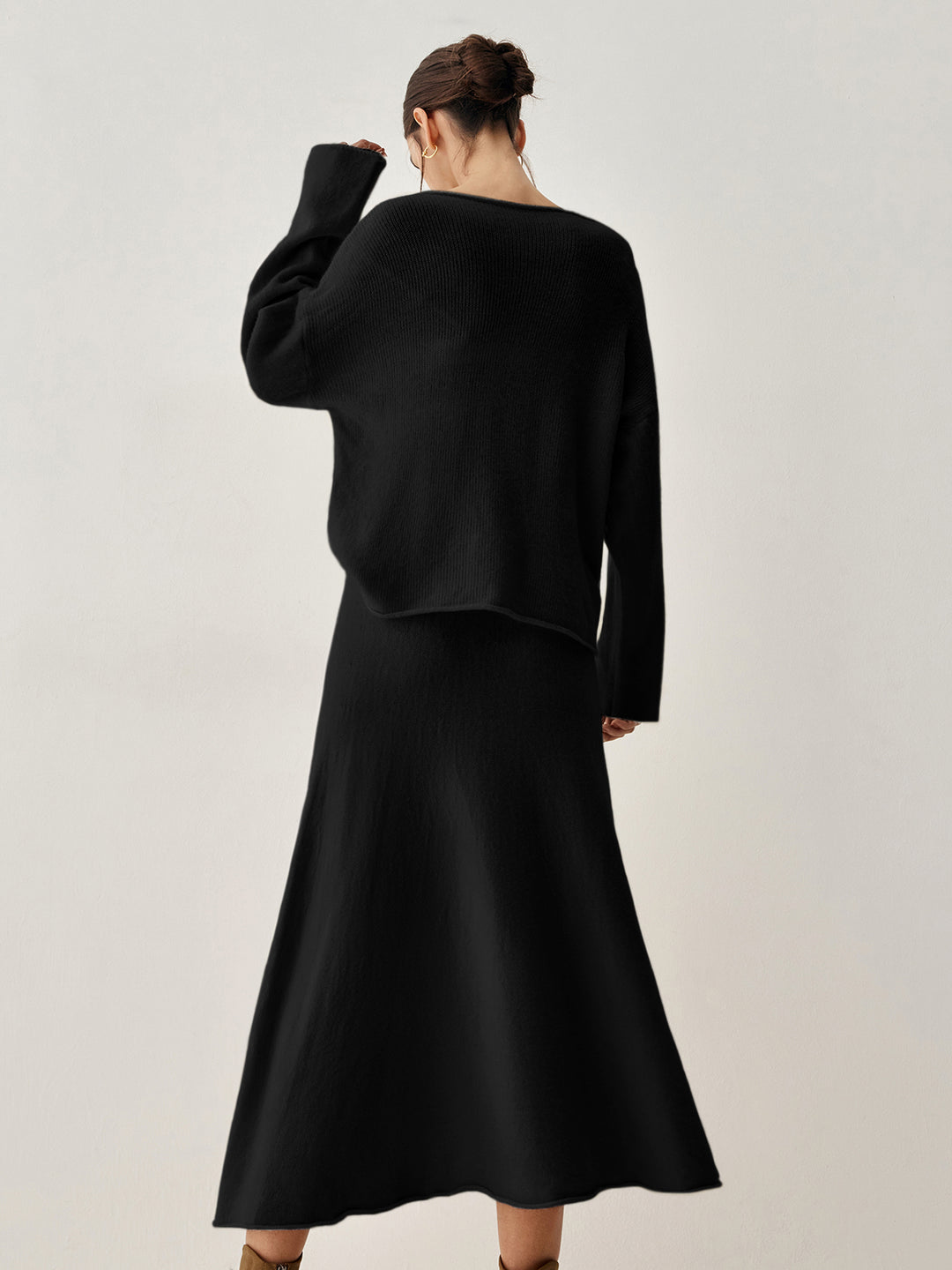 Set med oversize tröja och lång kjol