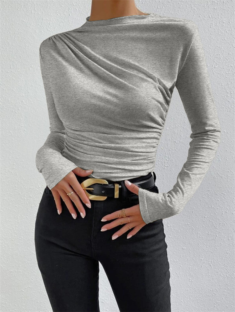 Draperad långärmad topp