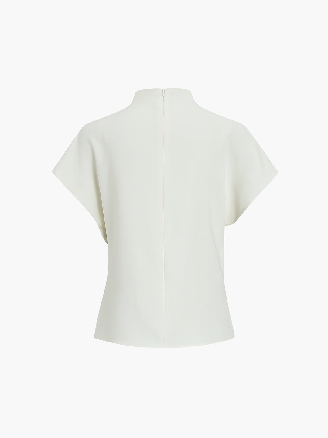 Asymmetrisk draperad topp med kort ärm