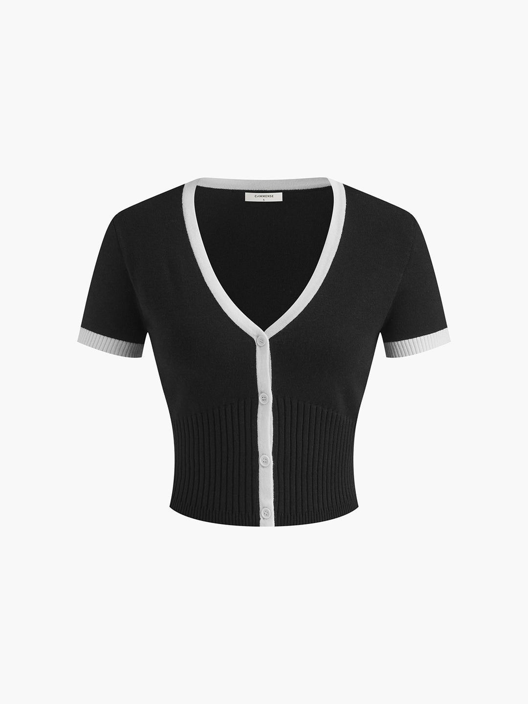 Stickat set med topp och plisserad kjol