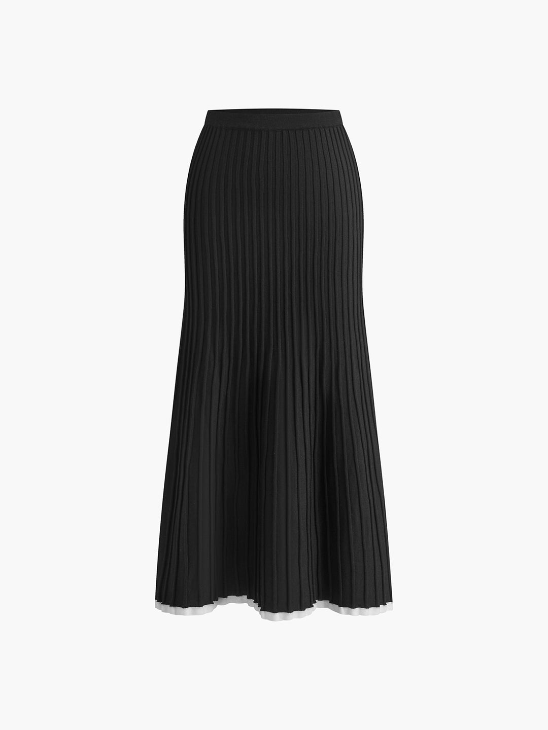 Stickat set med topp och plisserad kjol