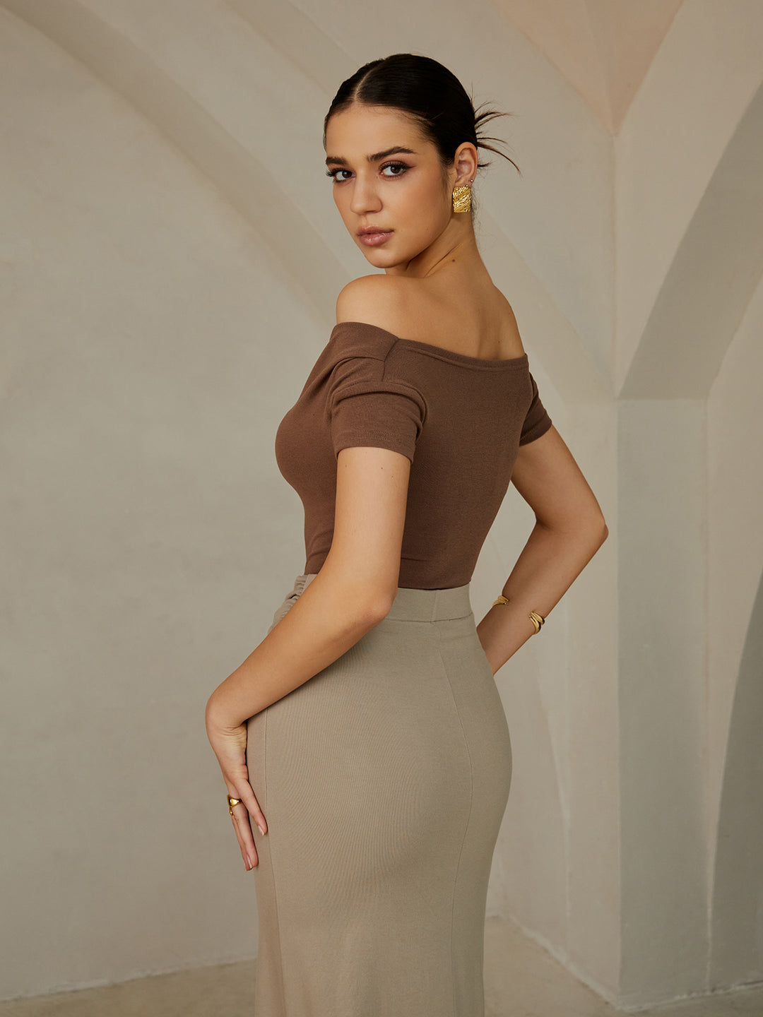 Avskuren off shoulder-top