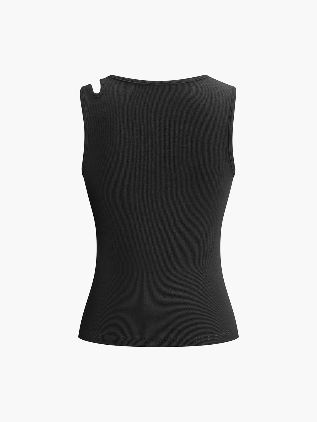 Asymmetrisk ribbad tanktopp med utskärning