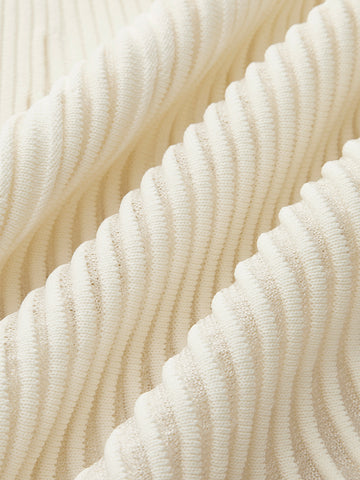 Plisserad stickad maxikjol