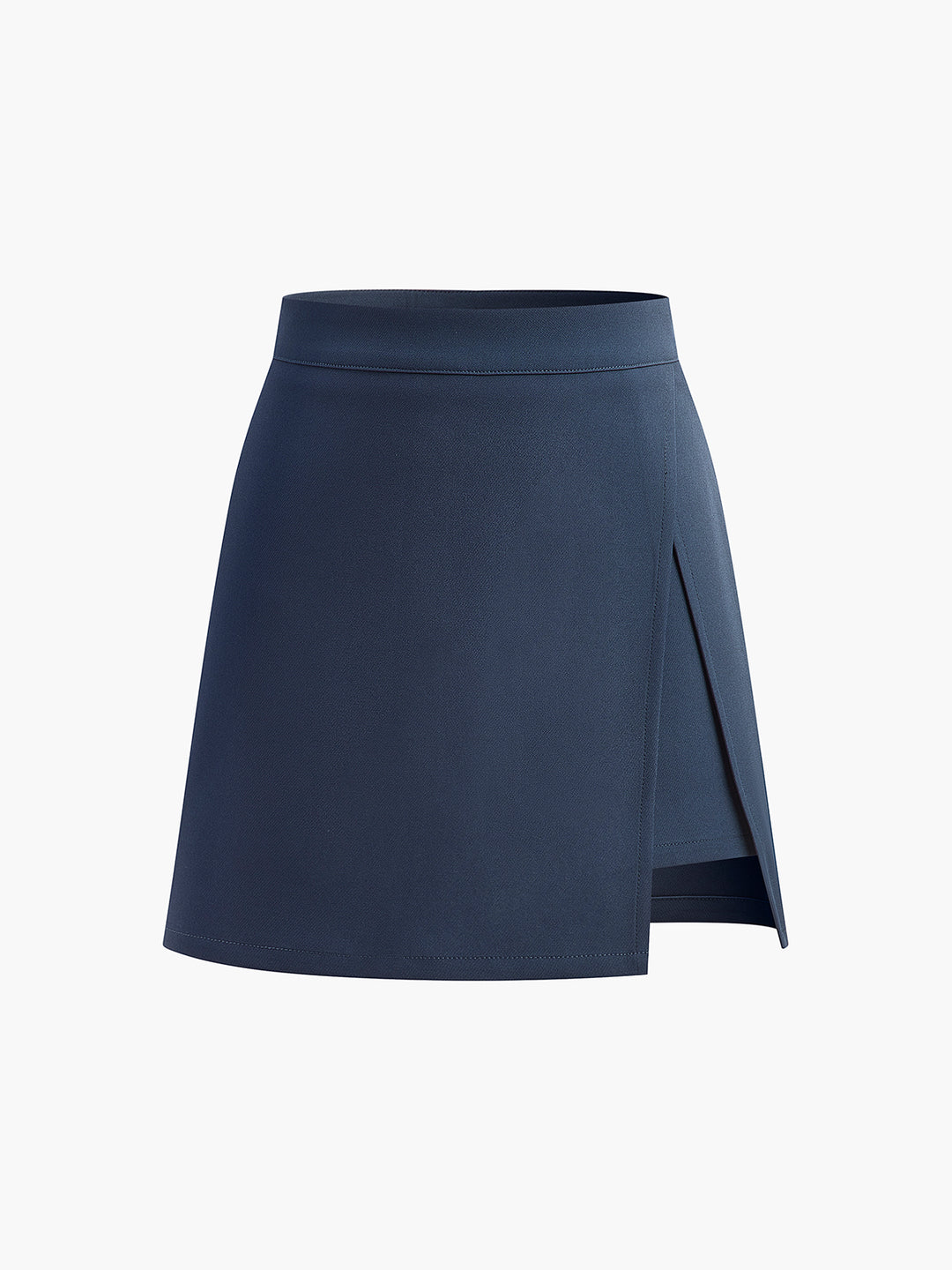 Mörkblå minikjol med slits