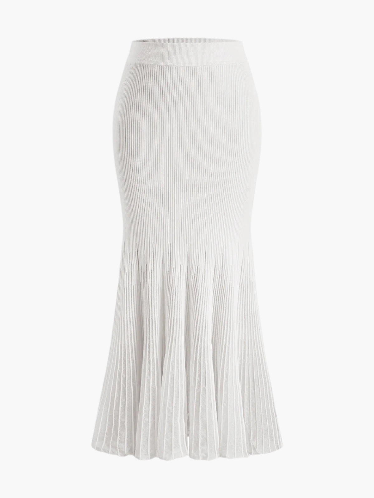 Plisserad stickad maxikjol